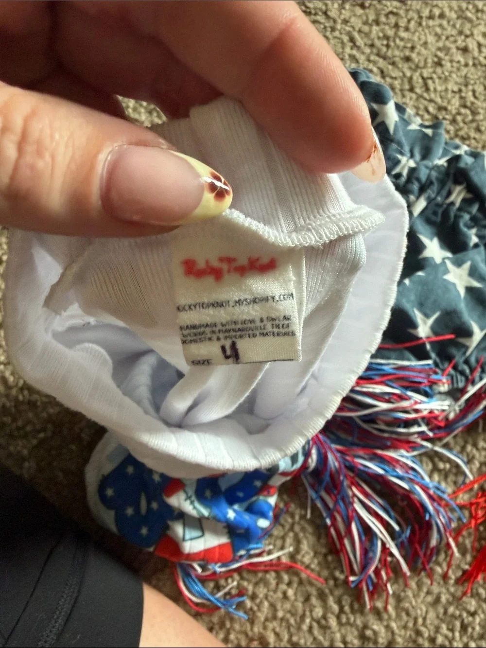 B41 Small Shop 4t All American Babe Kids Patriotic Fringe Set - Blue/Red/White